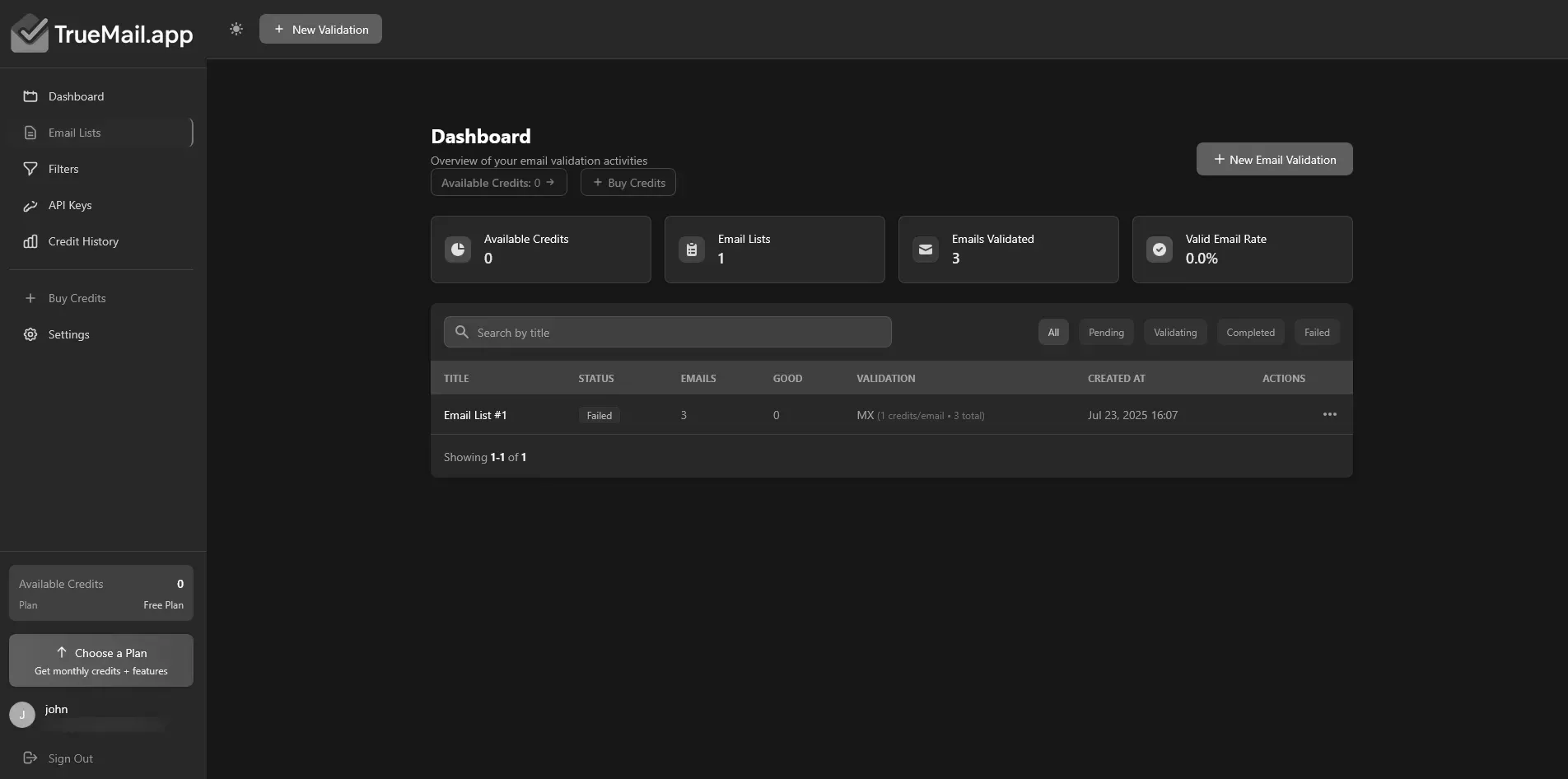 email-lists-dashboard-truemail-email-list-validation-made-simple